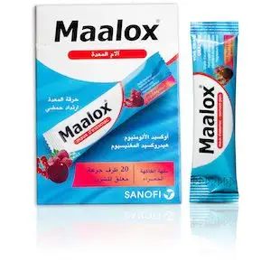 a blue and white package with red and white text
